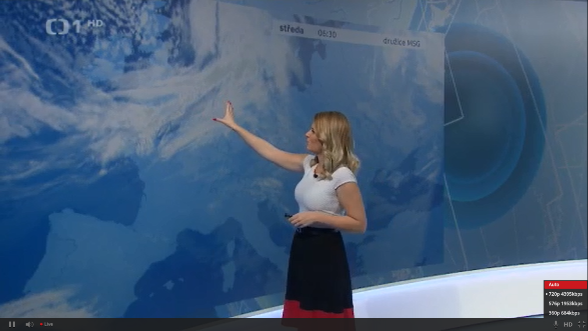 Maximální rozlišení, včetně aktuálního datového toku.