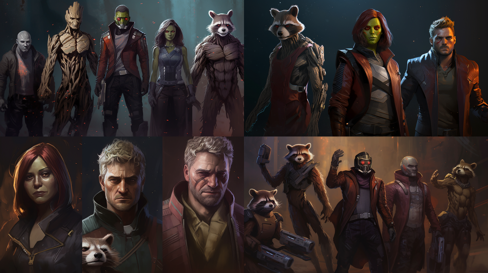 the heroes of guardians of the galaxy --ar 16:9