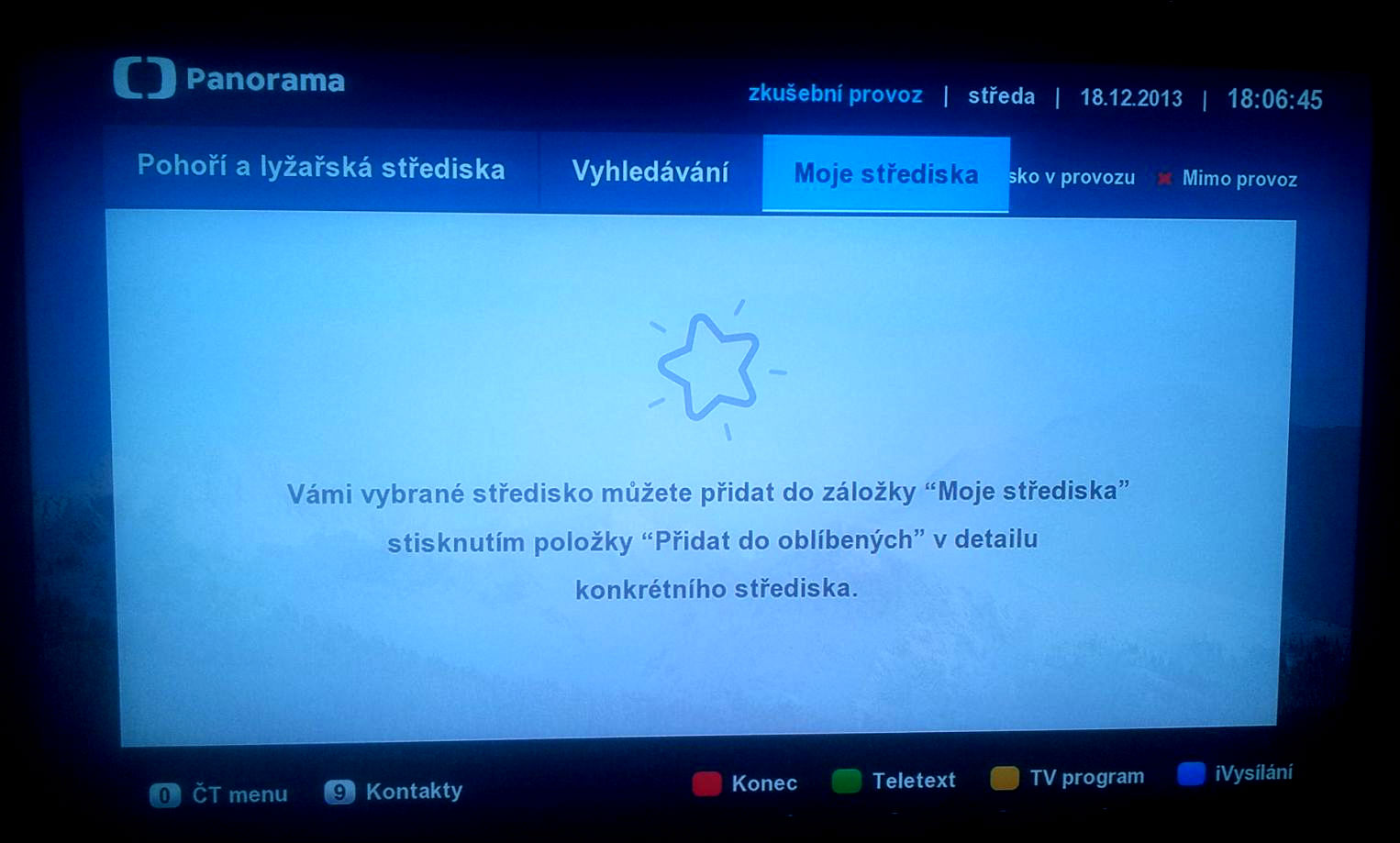Aplikace Panorama v hybridním vysílání České televize