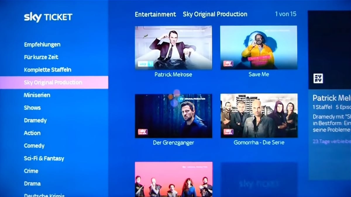 Sky Ticket – prostředí, balíček Entertainment, Sky Kids