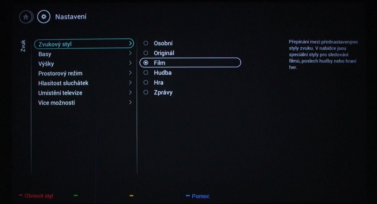 Philips 55PUS6101 - nastavení zvuku