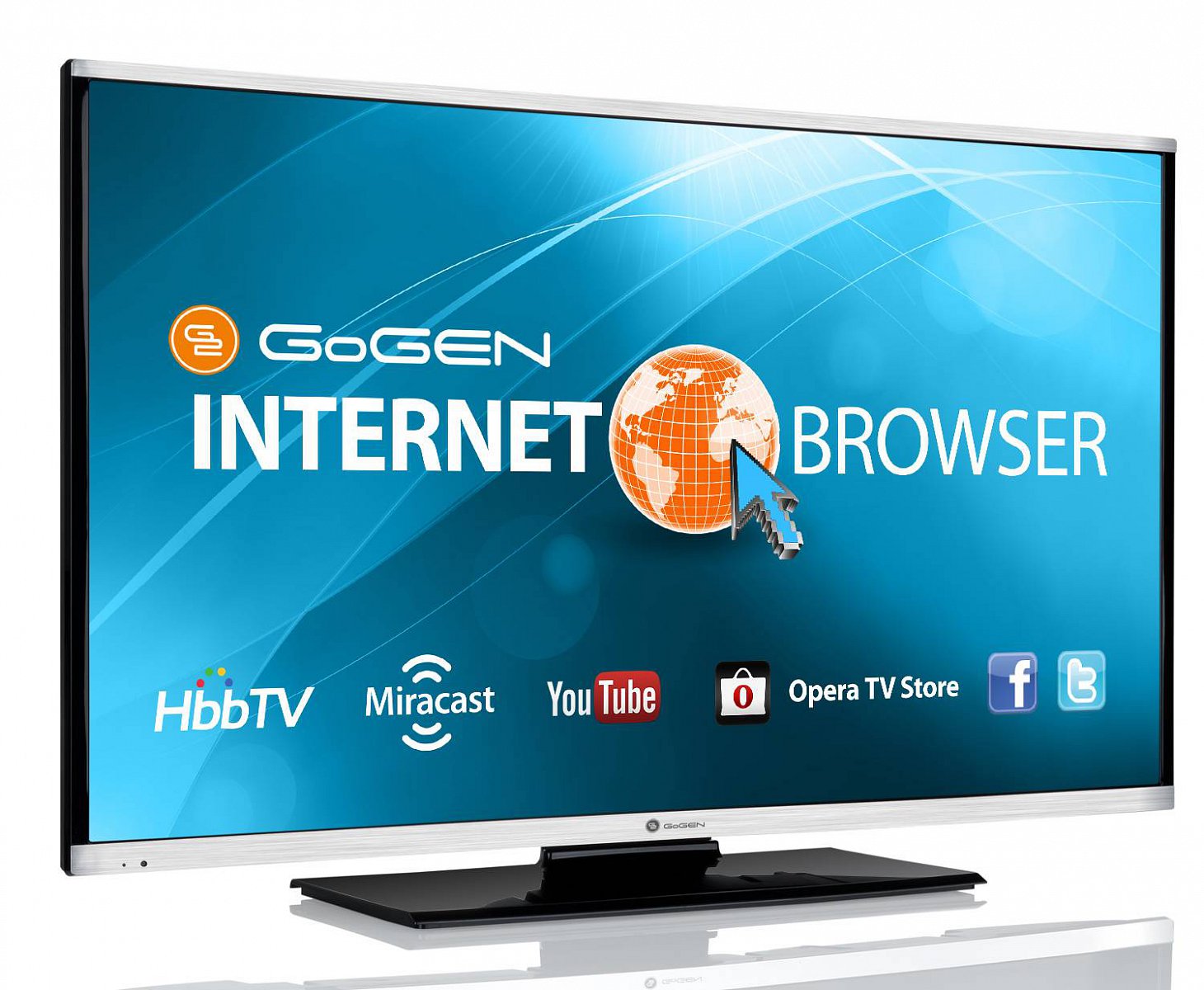 Gogen TVF40384Web (8.990 Kč) se 102 cm používá platformu Opera a i zde je k dispozici přístup do videotéky Voyo.