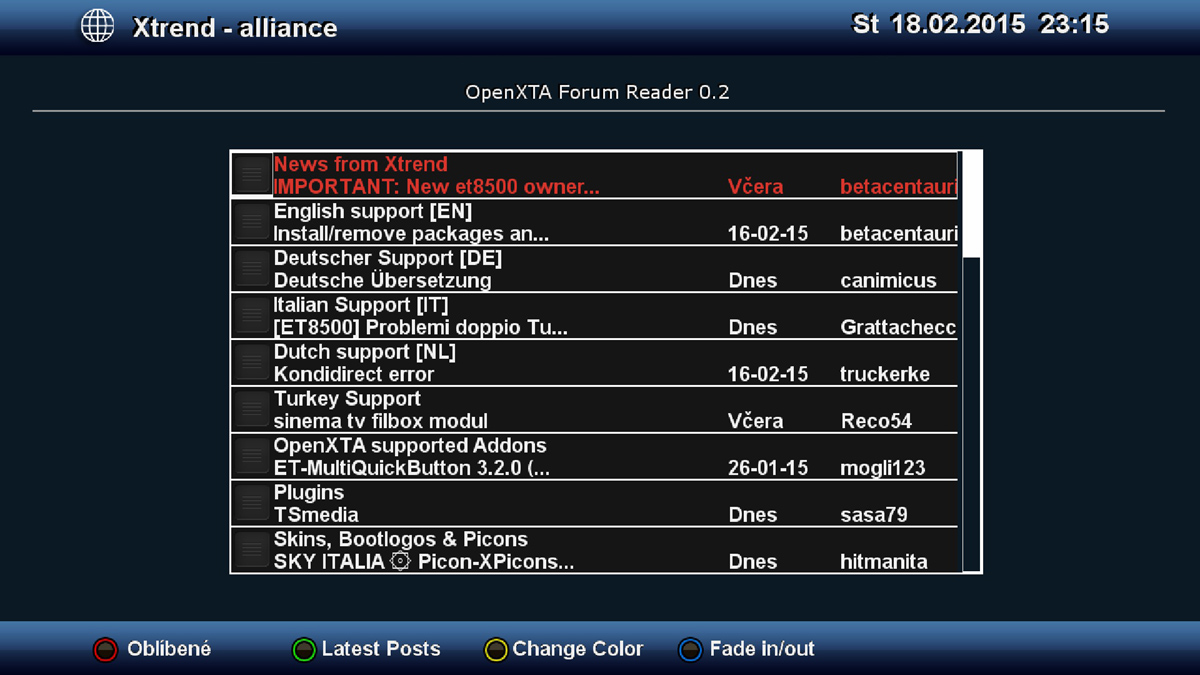 Fotogalerie přijímače Xtrend ET8500 s image OpenXTA