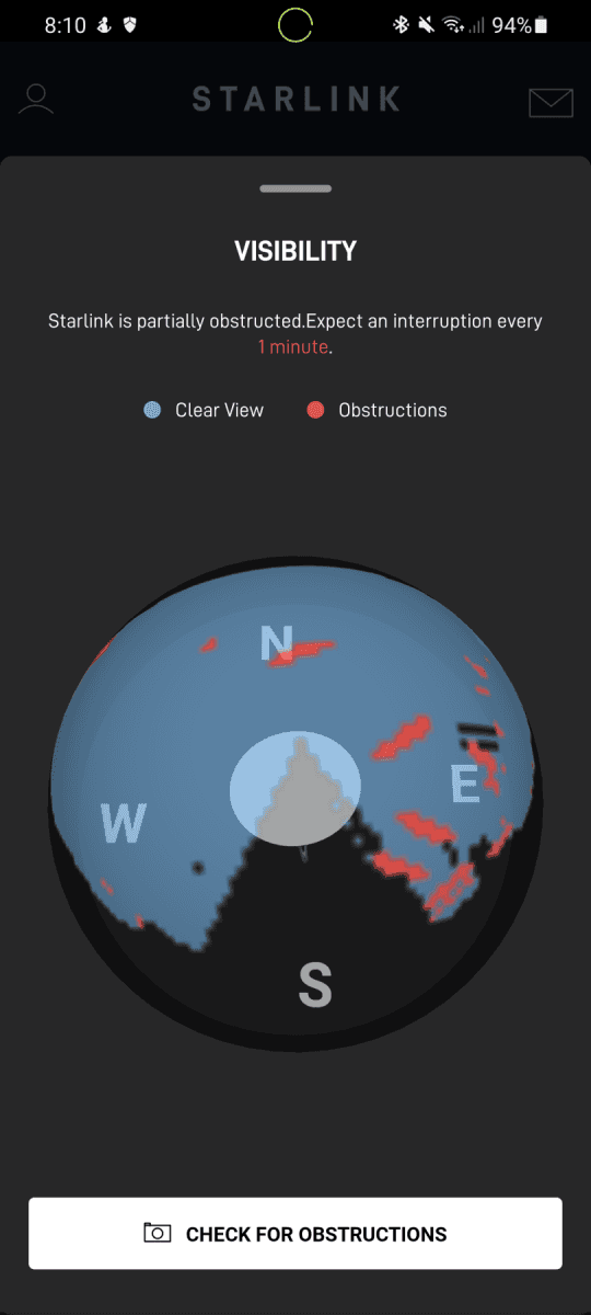 Výhled z prvního místa instalace.