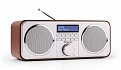 Auna Georgia má klasickou stereo koncepci ze které – vedle dvojice širokopásmových reproduktorů za kovovou mřížkou – nejvíce upoutá otočný knoflík hlasitosti. K zapnutí ale neslouží.