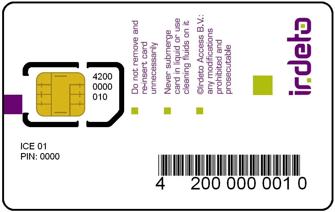 Přístupová karta Irdeto ICE
