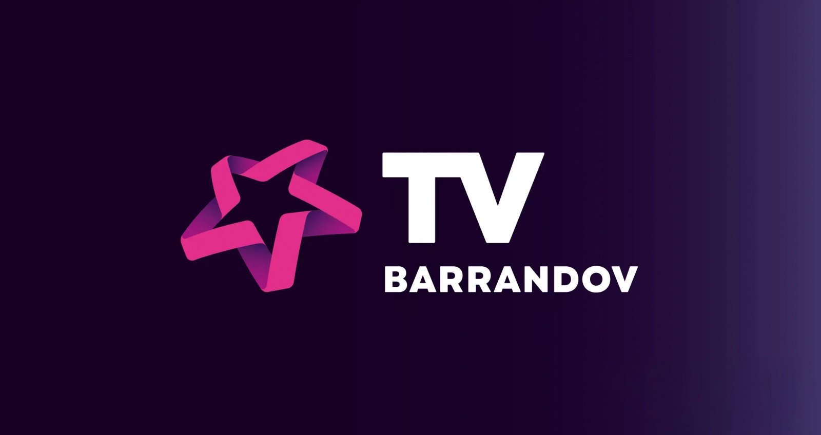Nové logo hlavního programu televize Barrandov ve variantě pro tmavý podklad.