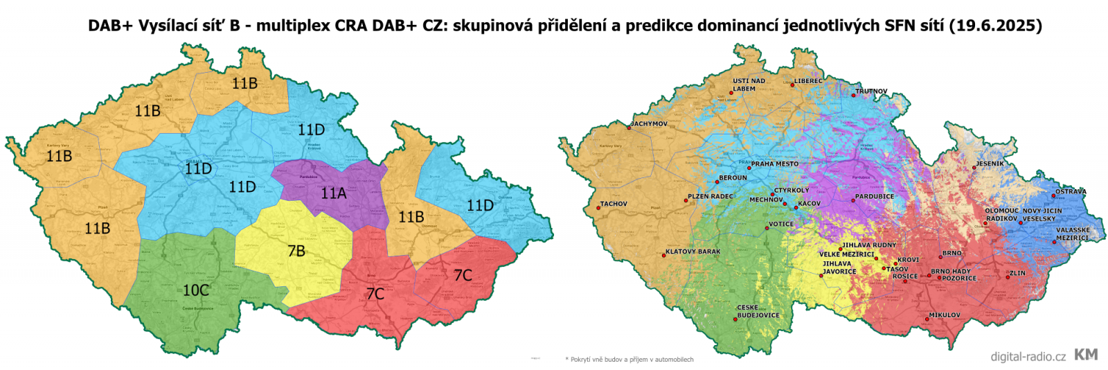 DAB+ Vysílací síť B