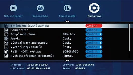 Uživatelské prostředí Poda TV