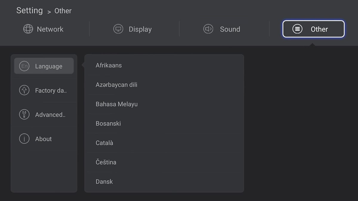 Zidoo H6 Pro - Uživatelská nastavení – základní 2/2