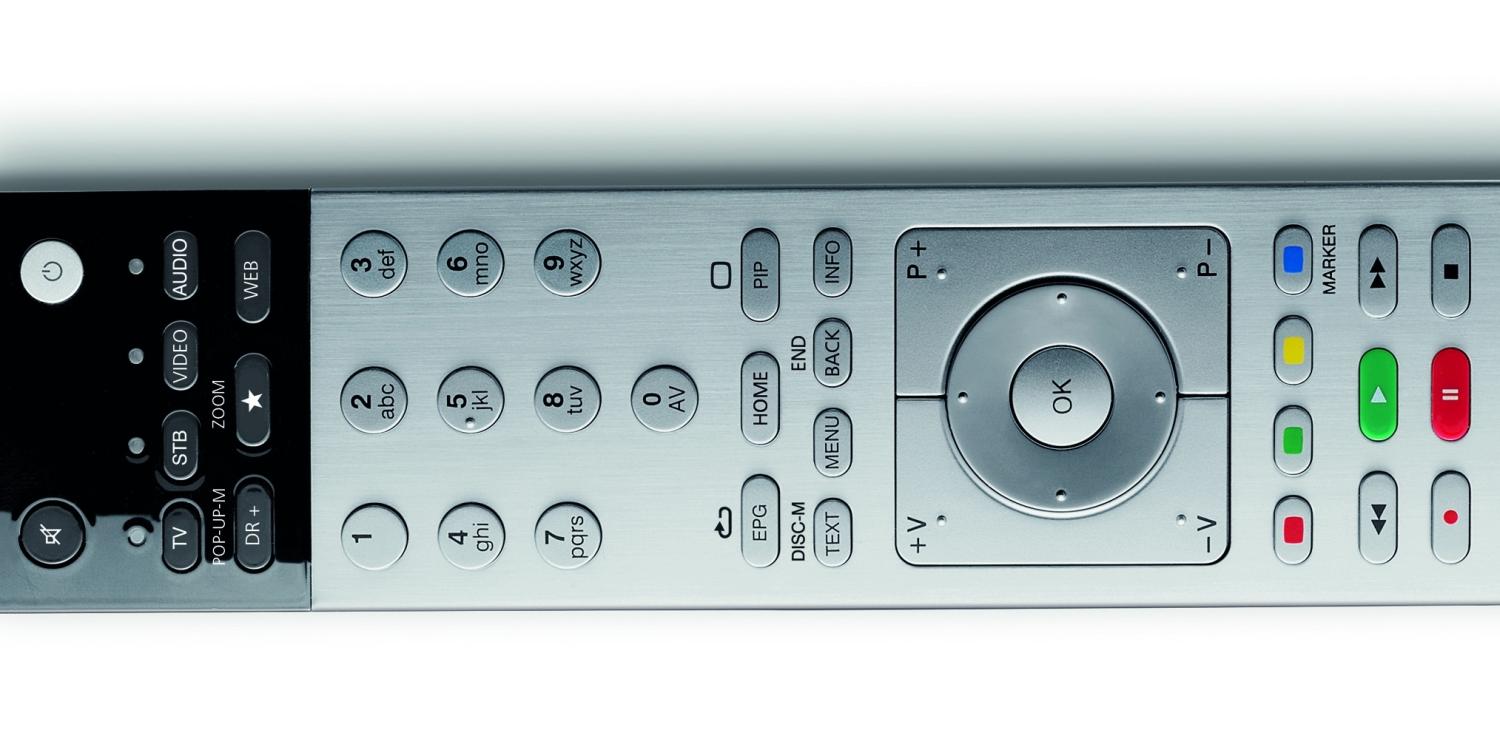 Jak vidíte, EPG je zbytečně stranou, Back/End, které potřebujete často, nešikovně umístěno a teletext (Text) naopak po ruce.