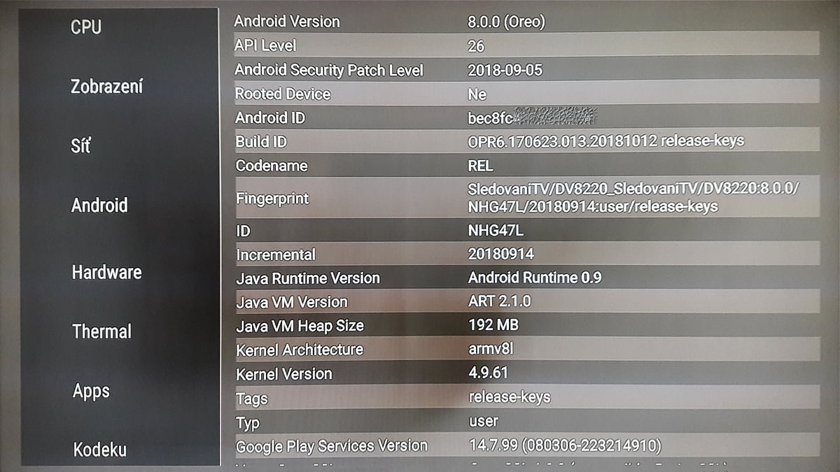 Box SledováníTV - AIDA64