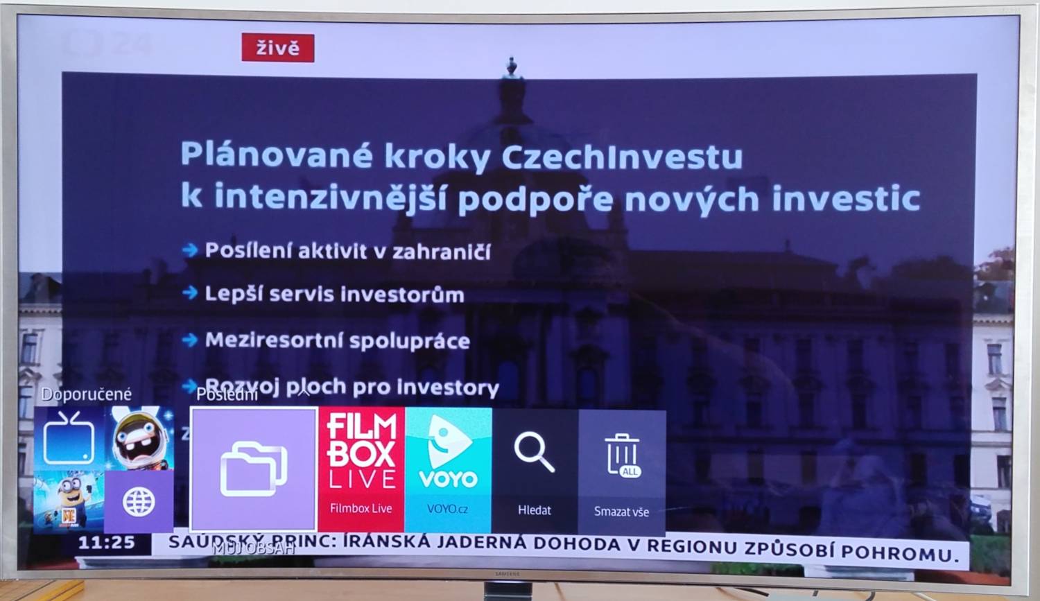 Do tohoto režimu televizor nabíhá.