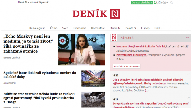 Deník N - titulní strana - 2022