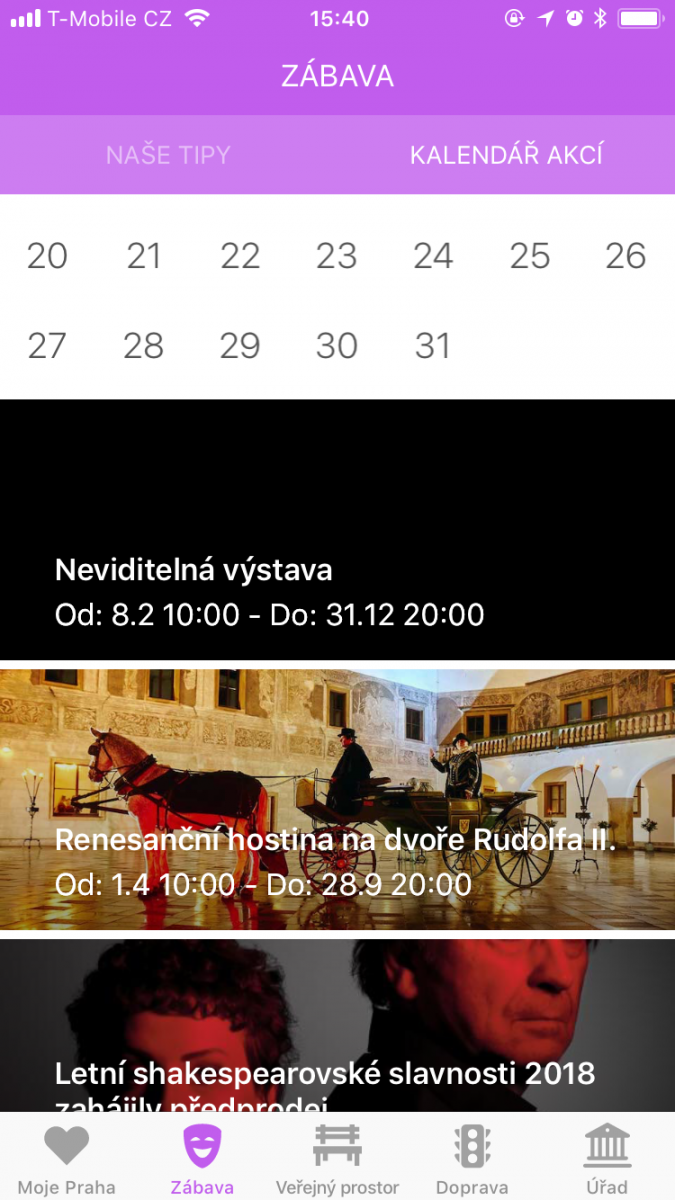 Mobilní aplikace Moje Praha