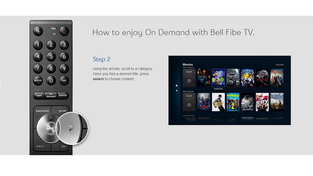 Video On Demand služby Bell Fibe