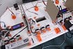 Prototyp testovacího stolu. V Prusa research jsou na něj patřičně hrdí.