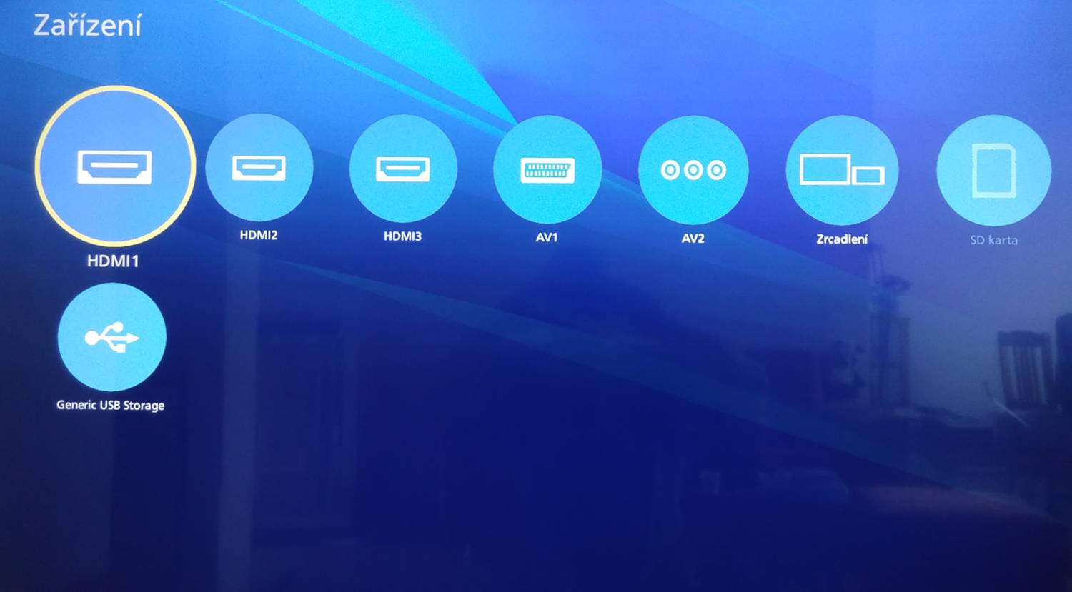 Seznam zařízení, která jsou k dispozici.