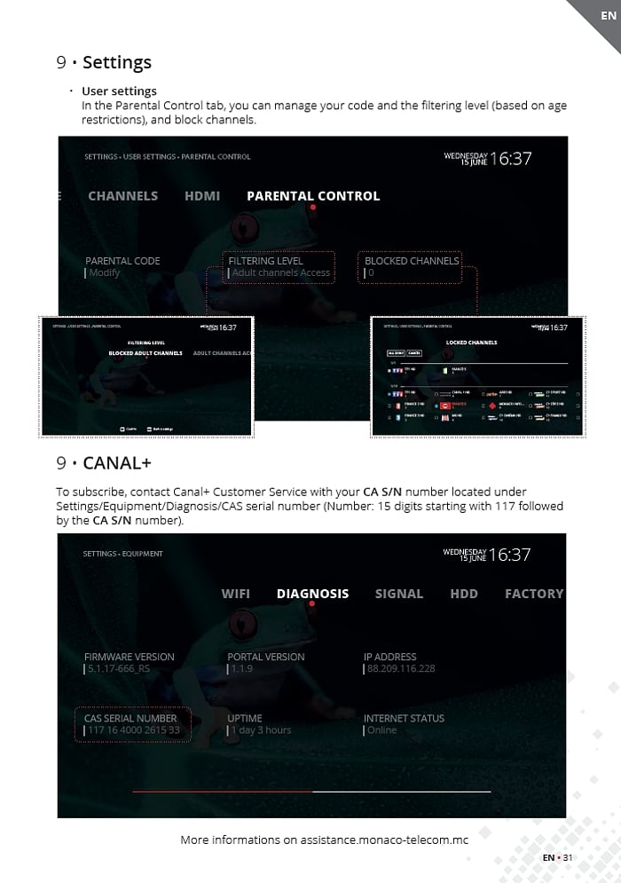 Uživatelské prostředí Monaco Telecom
