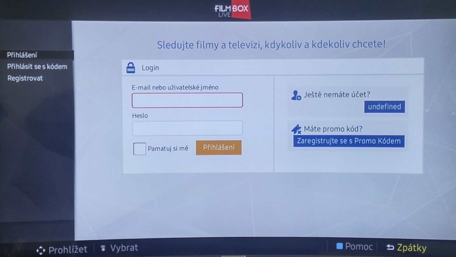 FilmBox Live na Samsung UE49K6372SU
