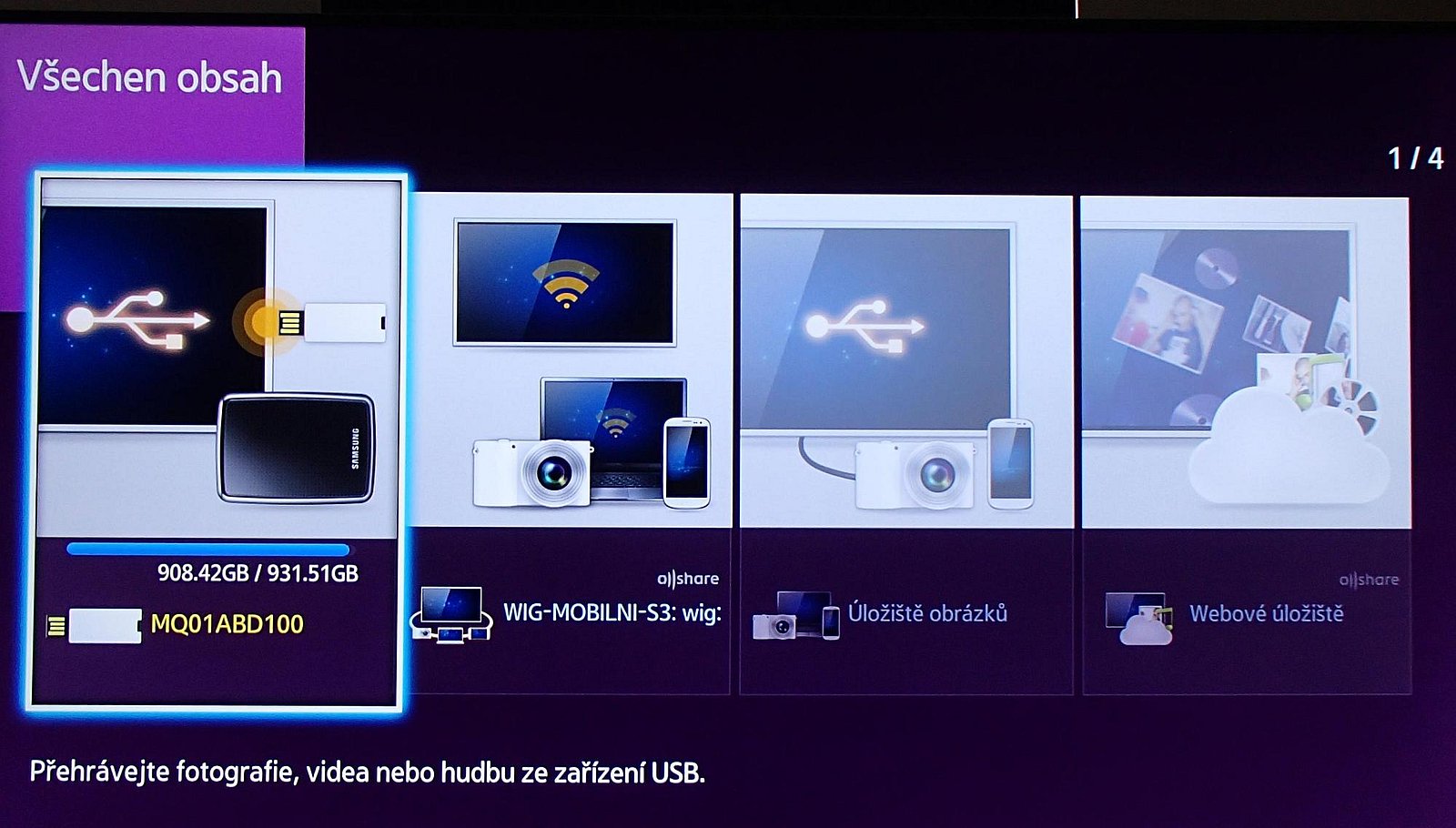 GALERIE: multimédia u Samsung UE65F9000ST