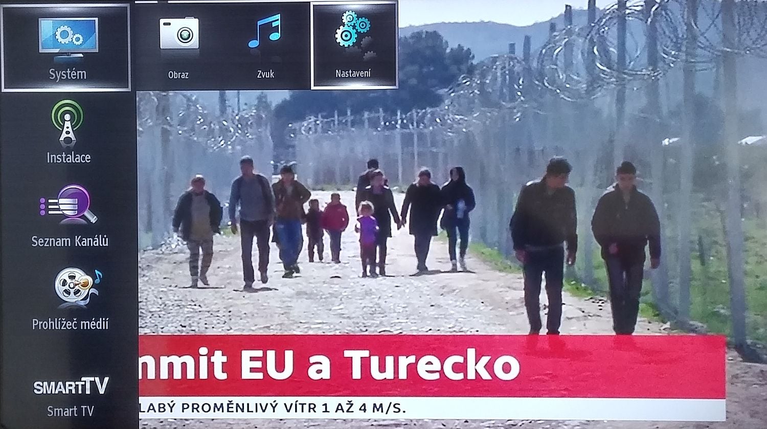 Vstup do menu nastavení.