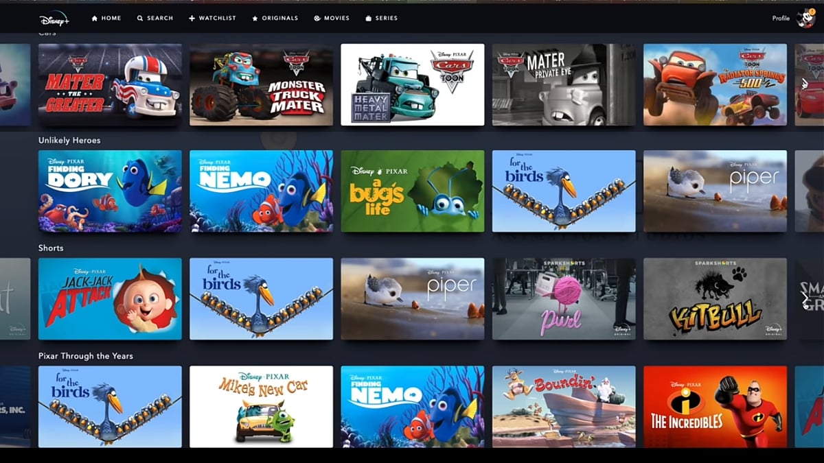 Produkce Pixar v Disney+