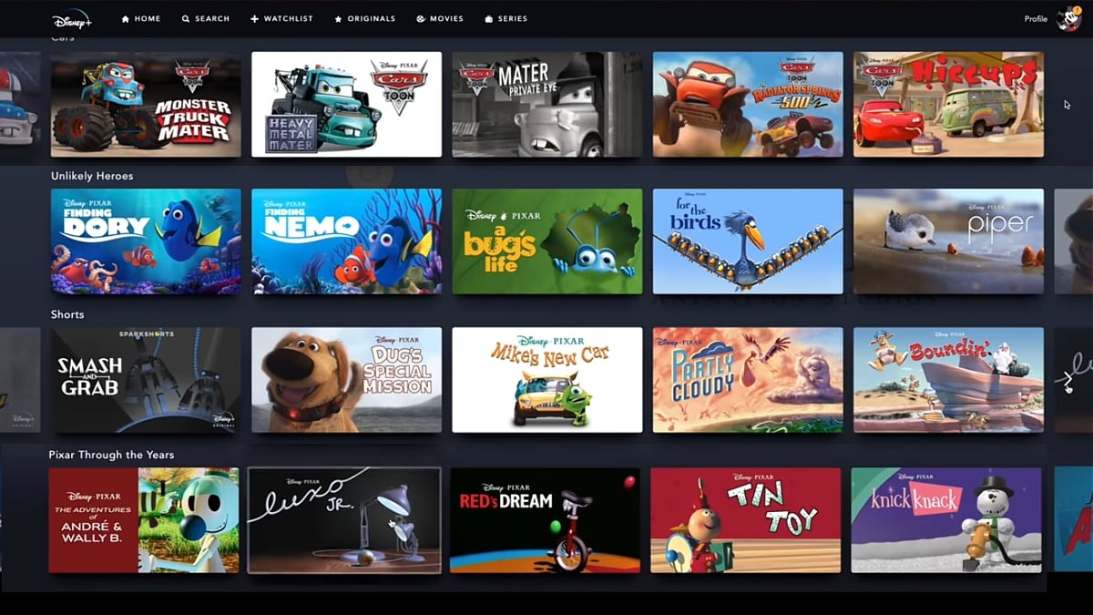 Produkce Pixar v Disney+