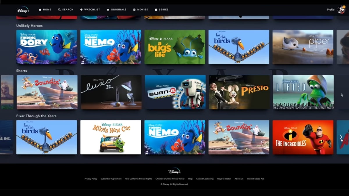 Produkce Pixar v Disney+