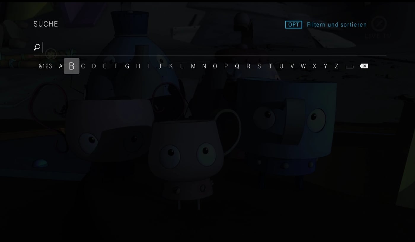 EntertainTV - vyhledávání obsahu