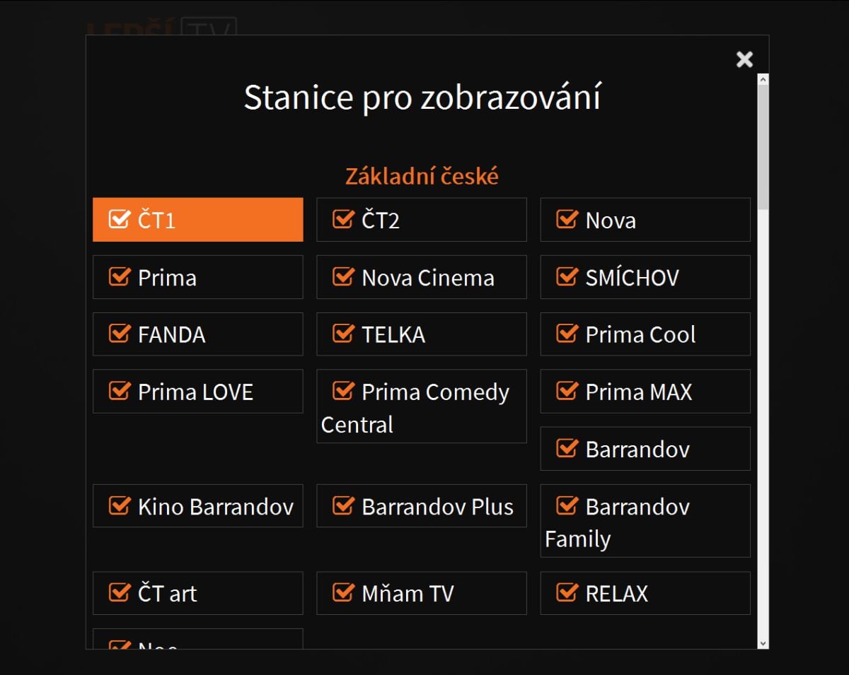Lepší.TV na PC - stanice pro zobrazování