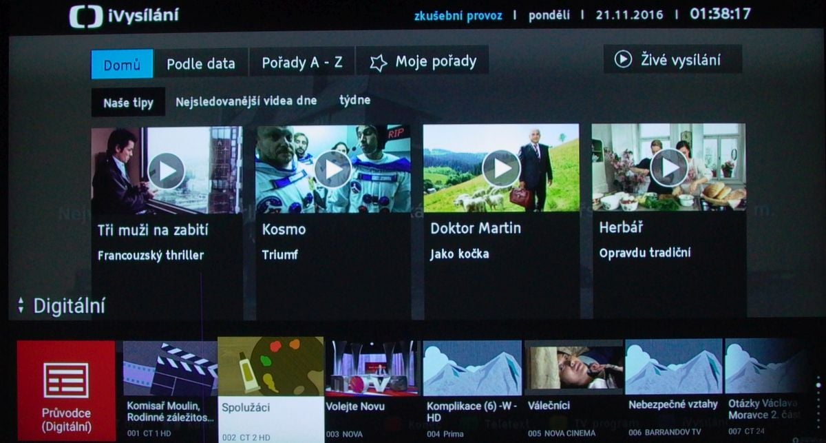 Funkce Discover nabídne rychlý přehled o tom, co se děje na dalších kanálech. A jak vidíte na snímku, projde například i do HbbTV…
