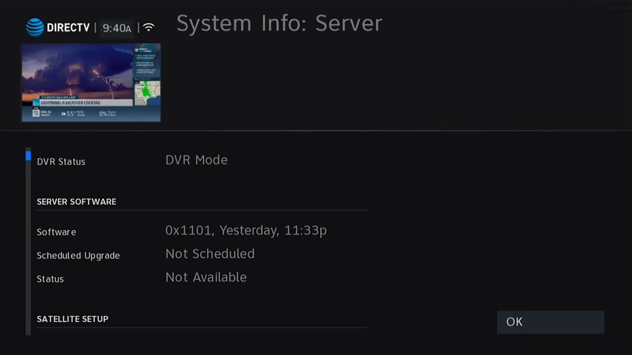 DIRECTV - Menu nastavení a nastavení audia