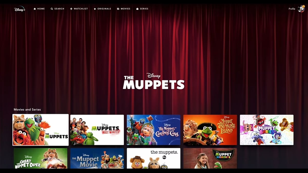 Sekce Explore v Disney+