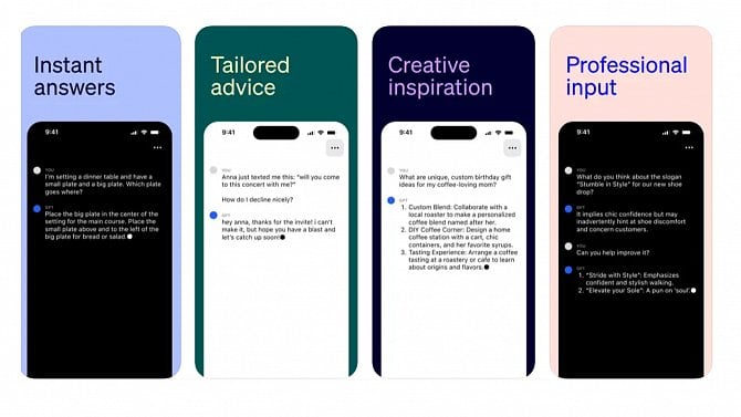 ChatGPT - OpenAI - mobilni aplikace - iOS