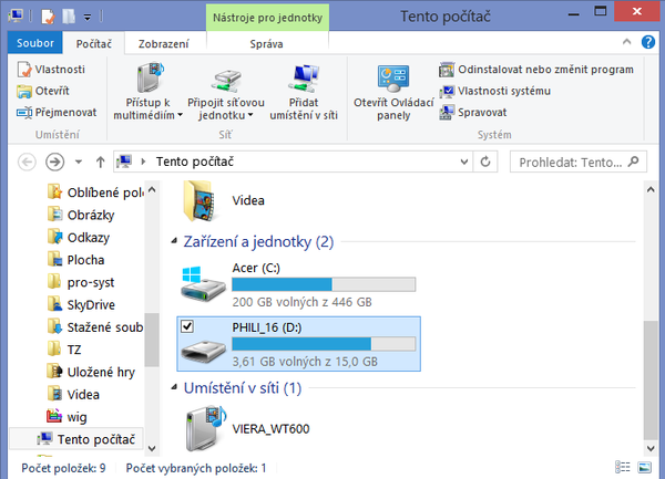 Panasonic Viera TX-L65WT600E se objevil i na mém ultrabooku Acer S3 s Windows 8.1. A nebyl žádný problém na něj poslat třeba film. Hezká funkce…