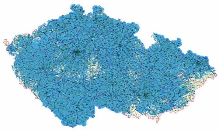 Pokrytí České republiky celoplošným televizním multiplexem 3