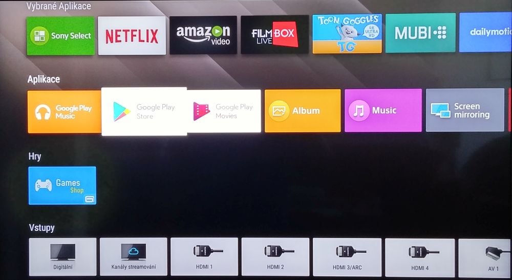 Sony KD-49XD8305 - menu Home