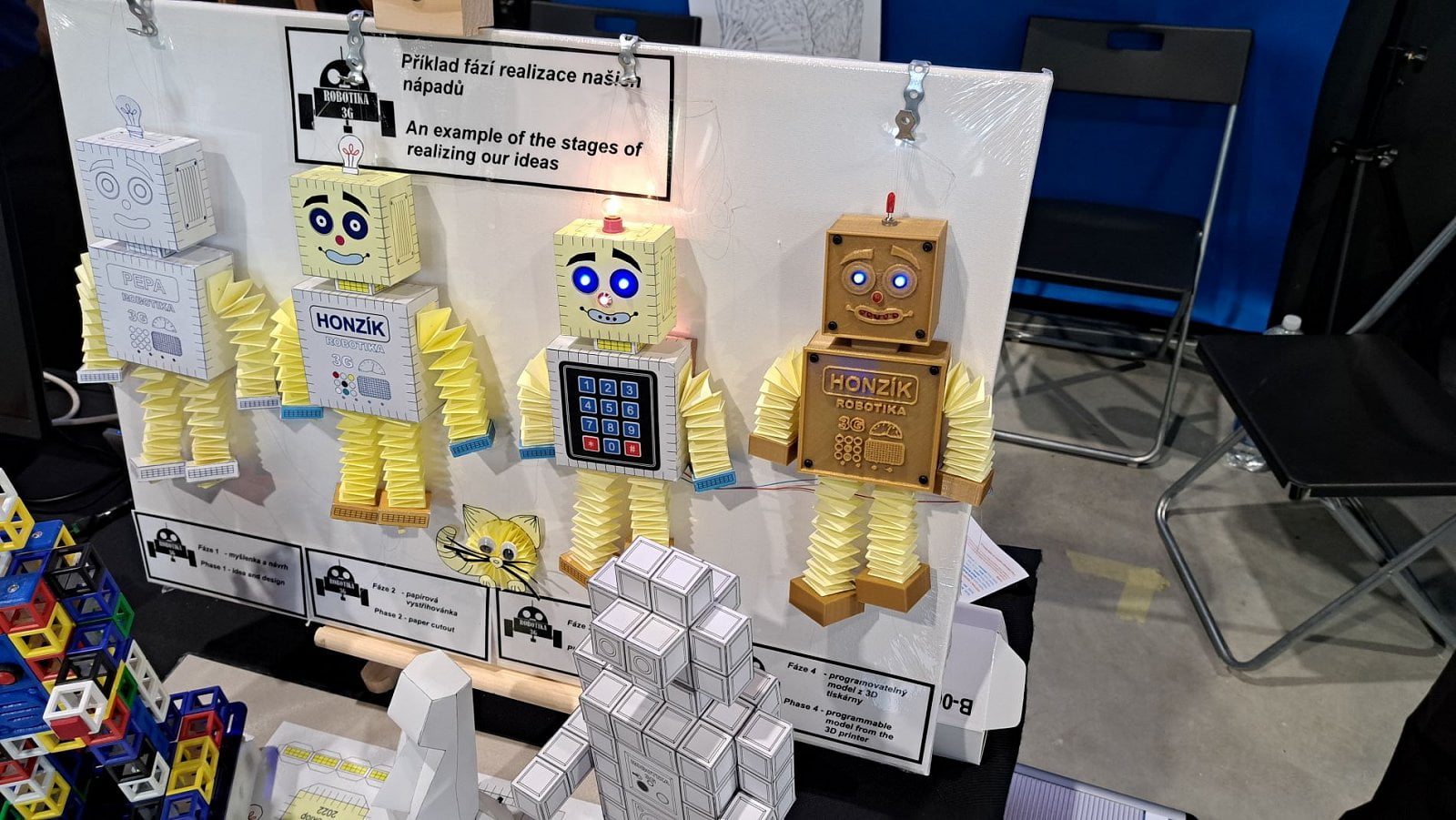 Jiní roboti zase šoupali nohama a blikaly jim při tom oči.