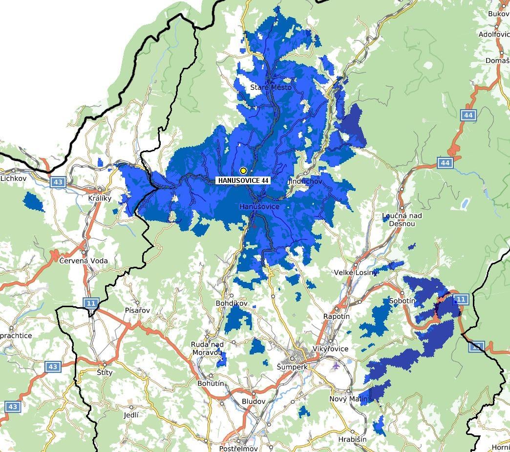 DVB-T2 Multiplex 24, lokalita Hanušovice