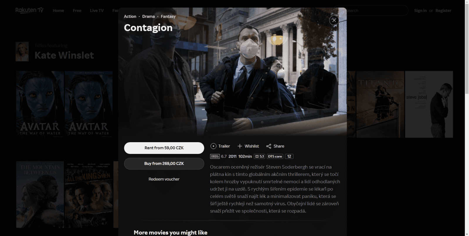 Rakuten - placené sekce 4K a Popular Movies