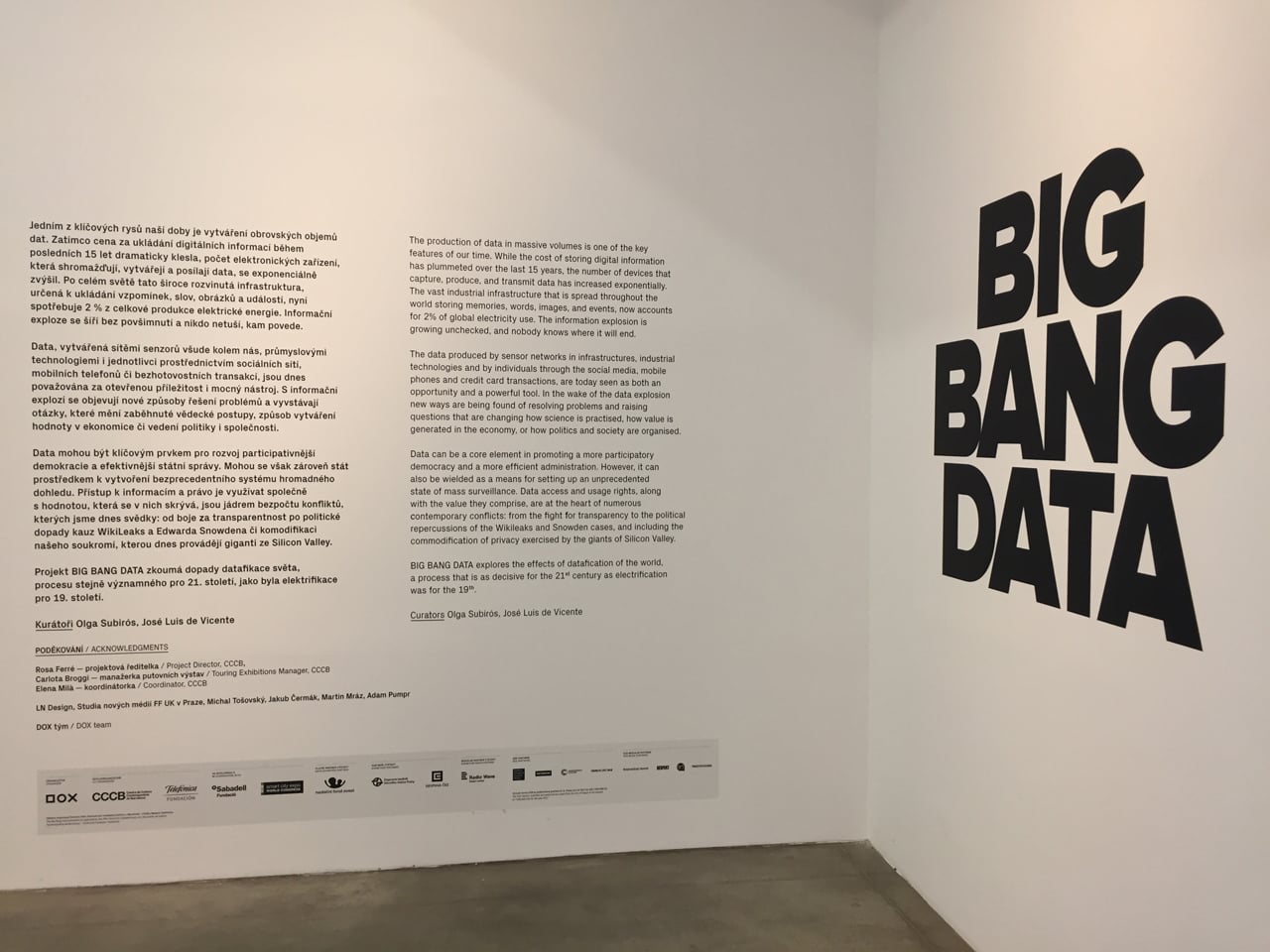 Výstava Big Bang Data v pražském DOXu