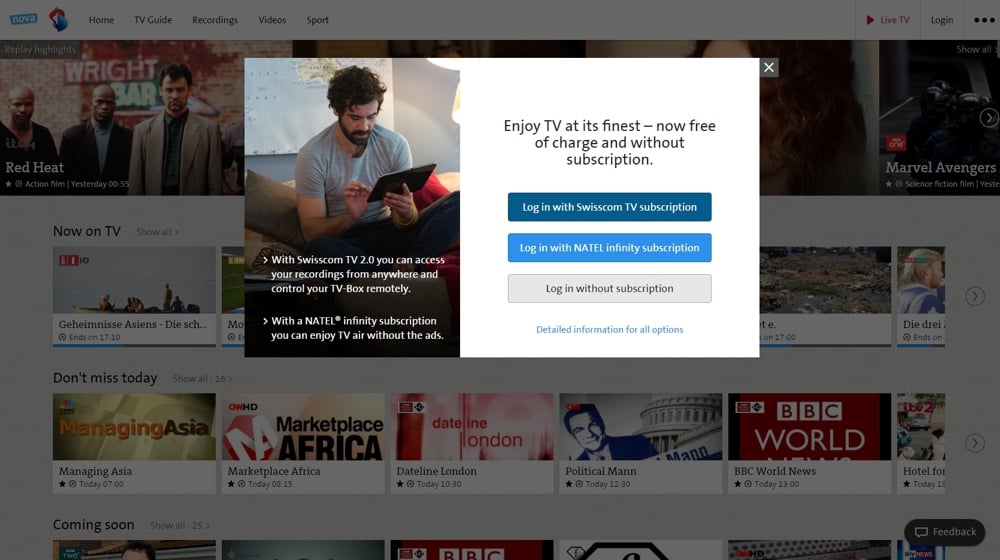Swisscom TV Air - nastavení služby