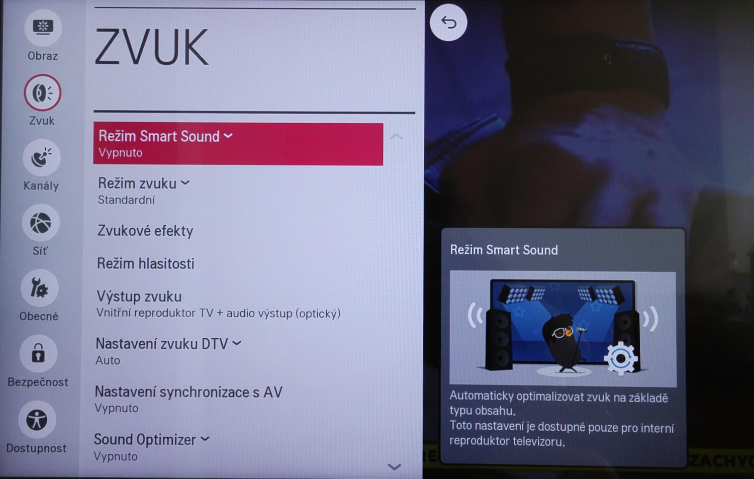 LG 43LF630V - Menu nastavení