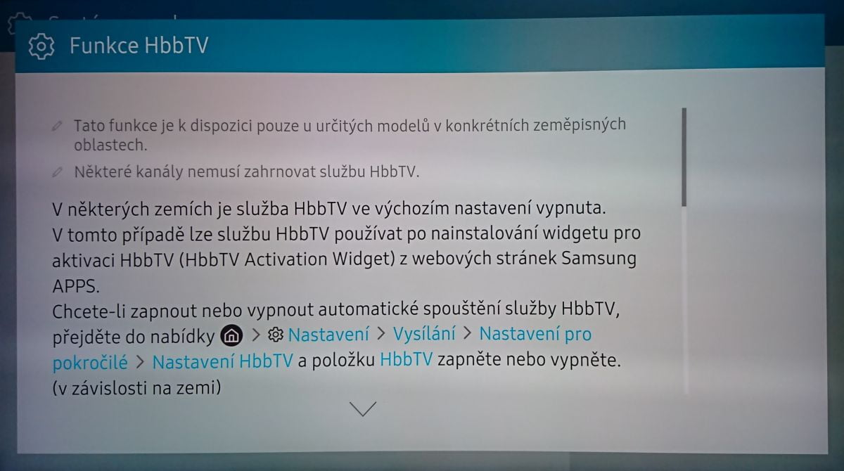 Samsung QLED - HbbTV