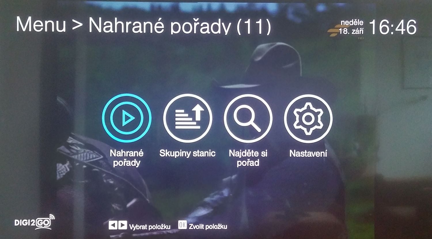 Digi2GO, set-top box Arris VIP1113 - Home a Nastavení