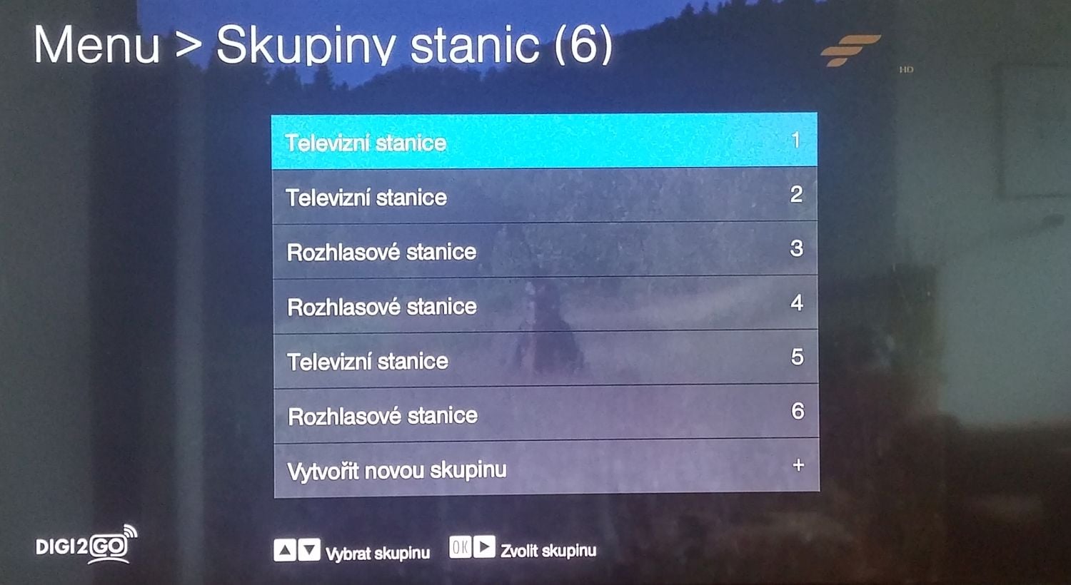 Digi2GO, set-top box Arris VIP1113 - Home a Nastavení