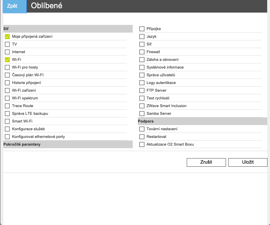 O₂ Smart Box (2021): Administrace