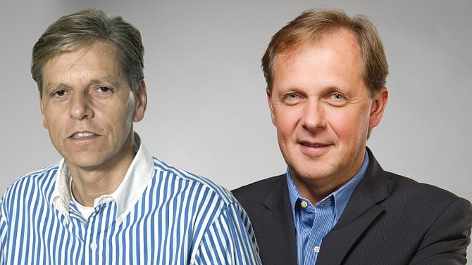 Senátor Jan Horník a ředitel ČT Petr Dvořák