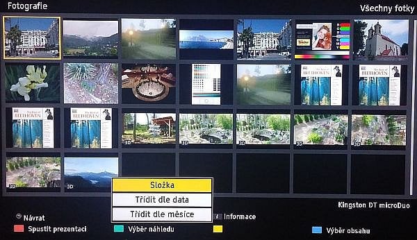 Letitě jediné místo, kde vyvoláte adresářový náhled, jsou fotografie. Jinak se vám vypíše souborový guláš, jak ostatně sami vidíte. Tohle je ale jen pár testovacích snímků. Představte si, že chcete promítnout rodinnou dovolenou a na disku máte pět giga fotografií…